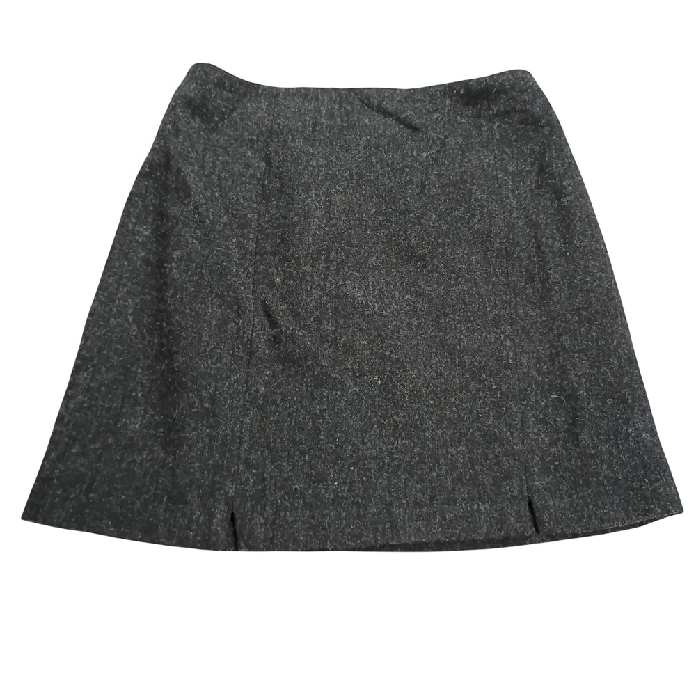 Maurices Skirt Women 6 Charcoal Gray Wool Mini A-Line Made in USA Zip